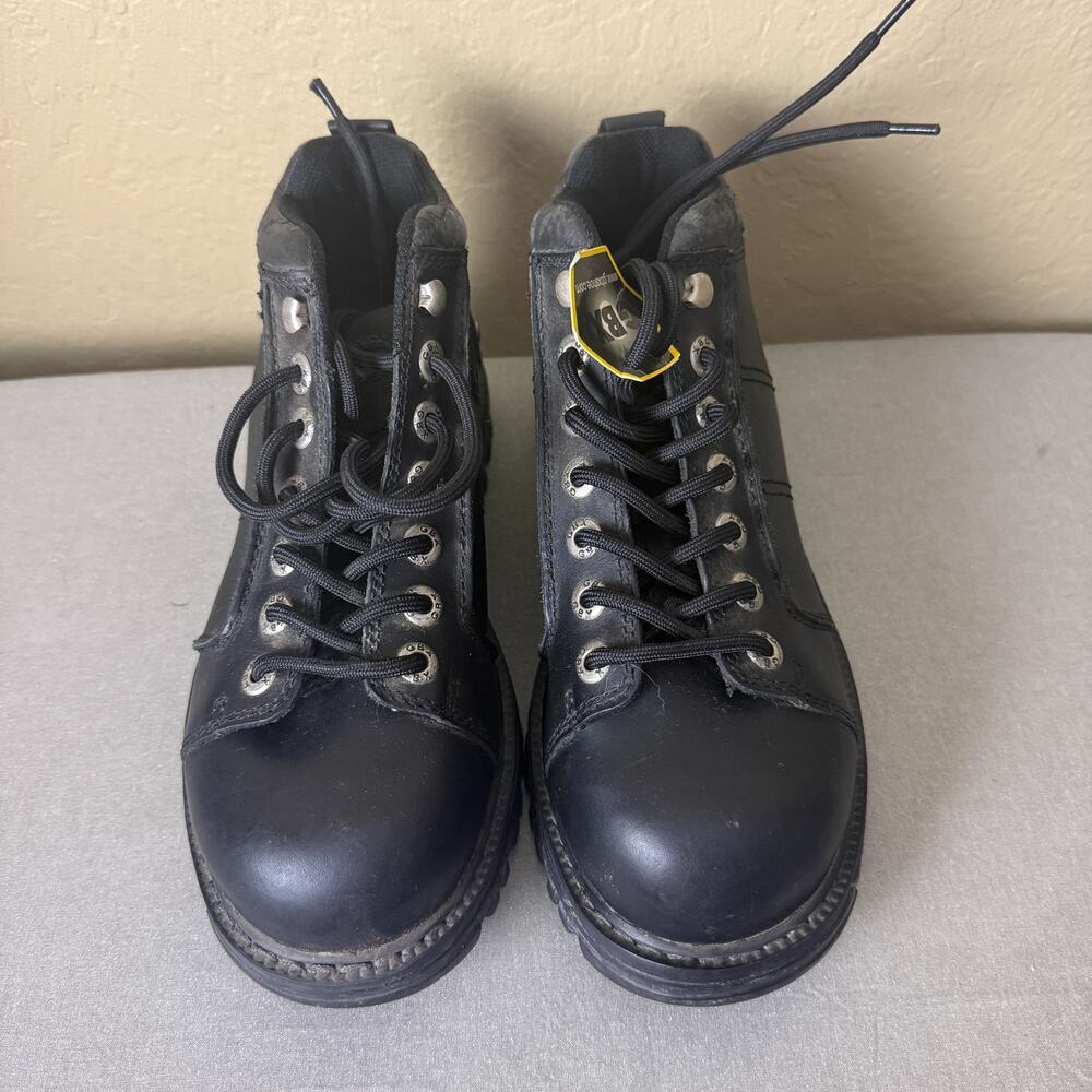 GBX San Antonio Mens 9M Black Leather Lug Sole Lace Up Shoes NWT Work Punk